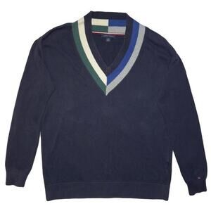 Tommy Hilfiger Womens Multicolor V Neck Long sleeve Shirt Size Small Lightweight